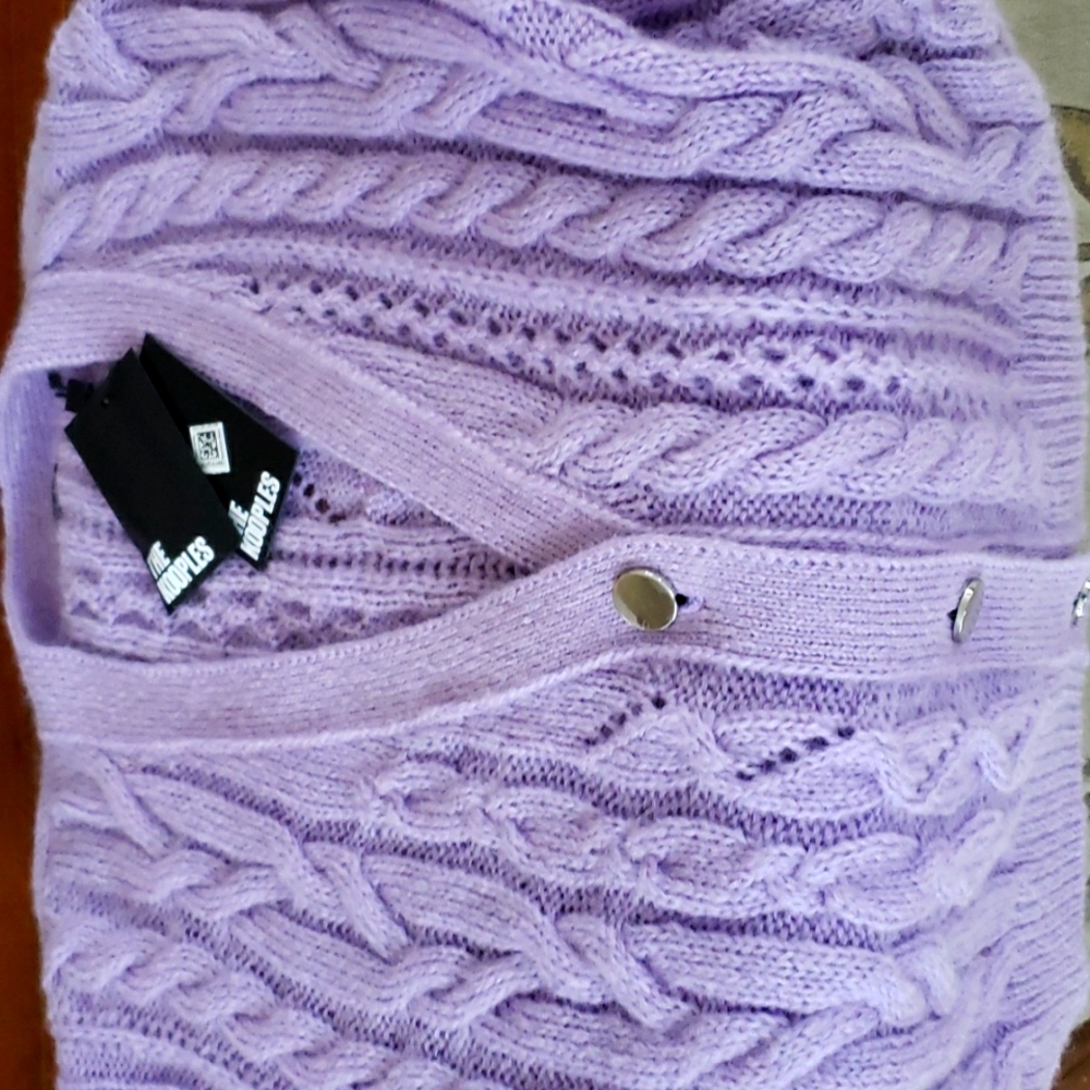 The Kooples purple sweater. Acrylic wool mix. NWT